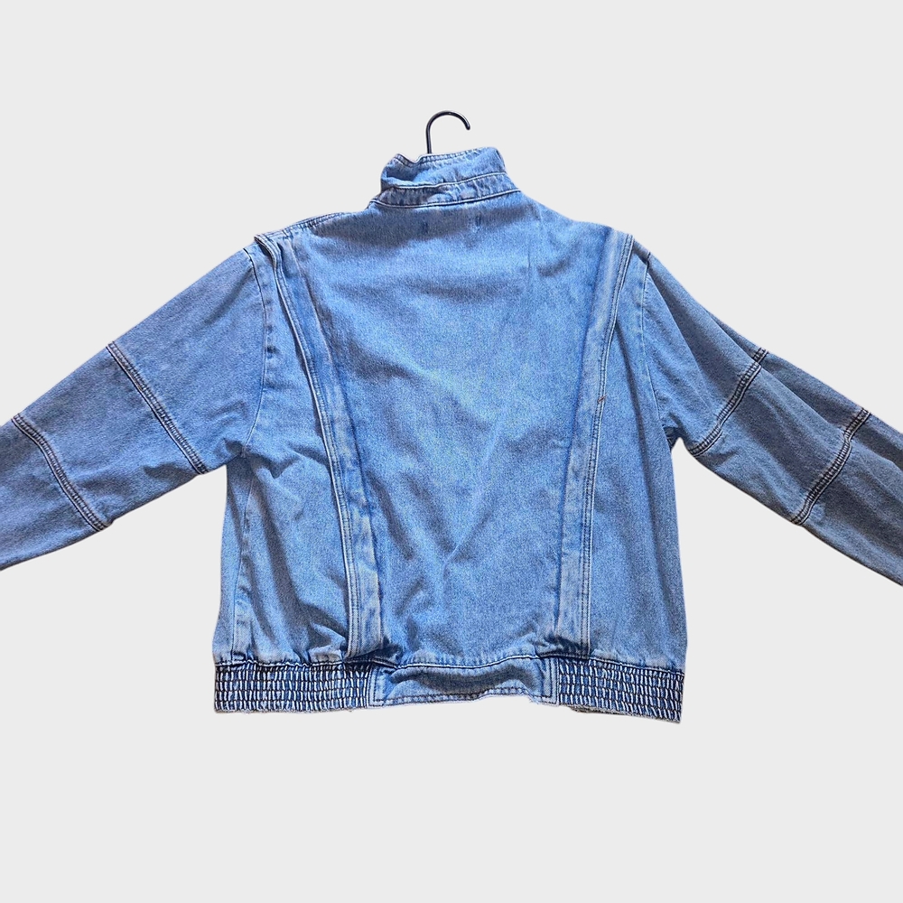 Denim Jacket with Elastic Hem